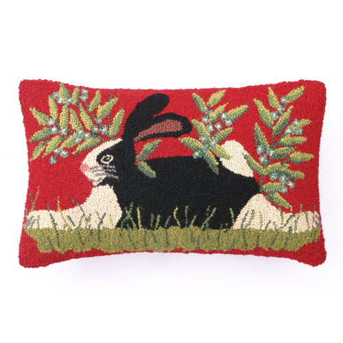 New for Spring 2025!  Bunny on Red Hook Pillow