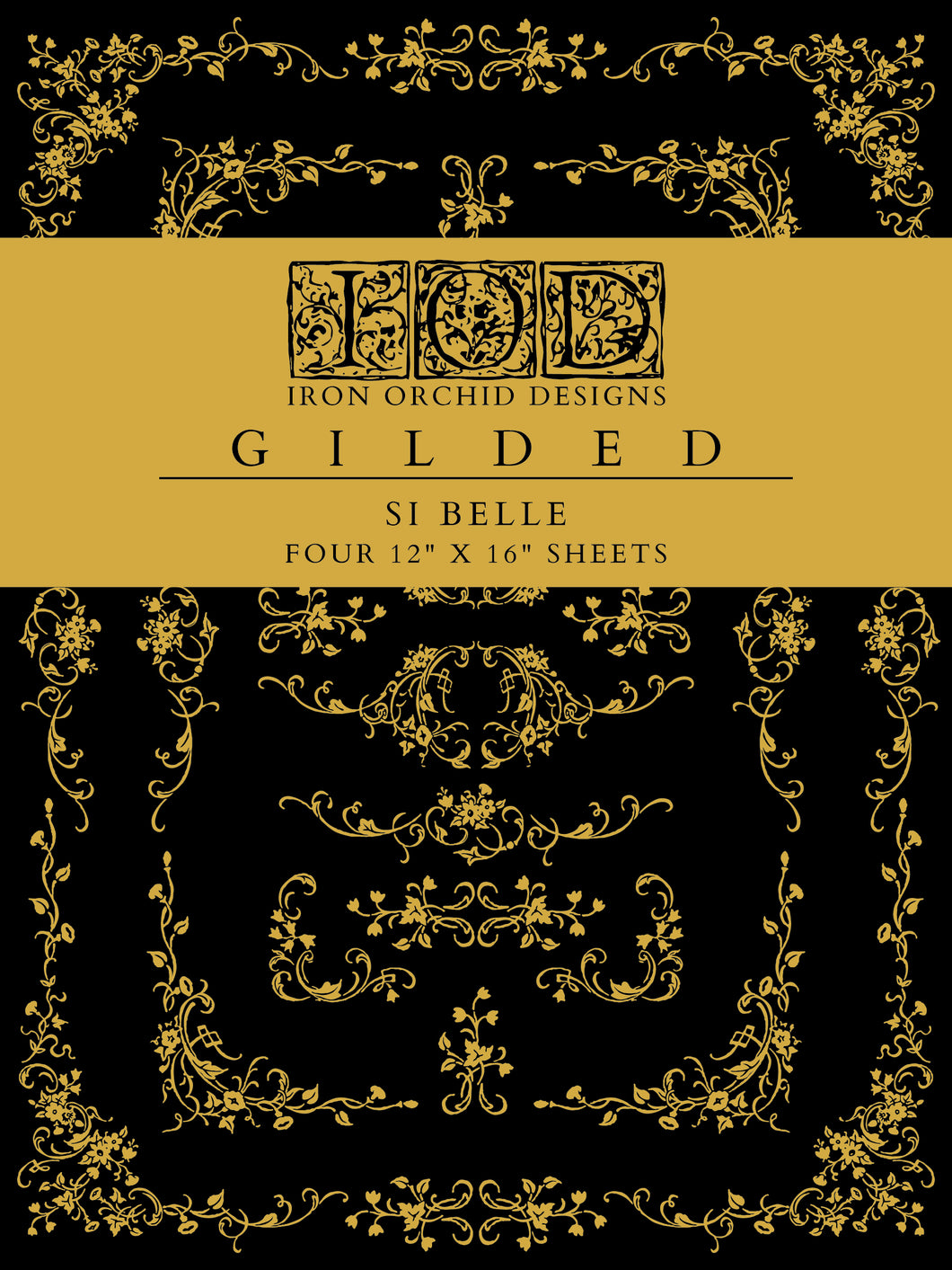 Si Belle IOD, Iron Orchid Designs, Gold Foil Gilded Transfer Pad