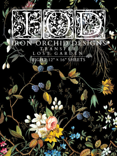 New for Spring 2025, IOD Iron Orchid Designs, Lost Garden Rub on Transfer Pad