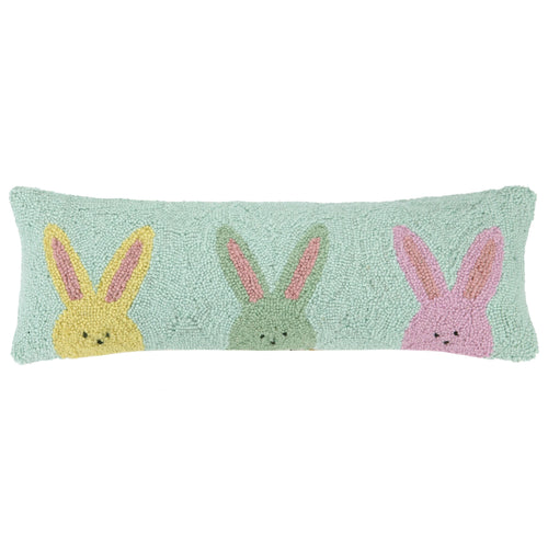 New for Spring 2025! Three Rugee Peeps Type Bunnies Hook Pillow