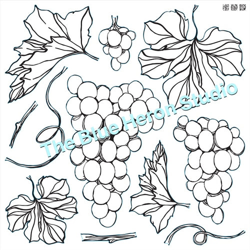 Retired IOD Iron Orchid Designs Grapes Stamp